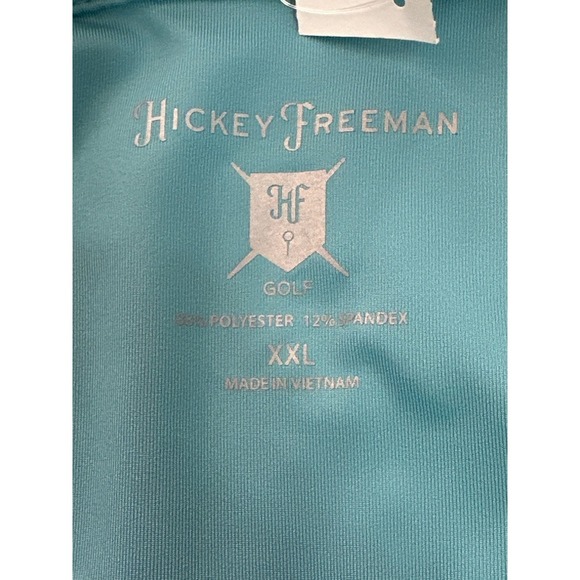Hickey Freeman Golf XXL Striped Polo Shirt Blue Green Performance Mens - Picture 4 of 4
